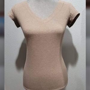Tan VNeck Tee